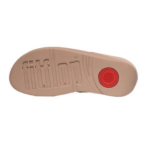 FitFlop - Fino Crystal Chain Leather Toe-Post Sandal Womens Classic Beige