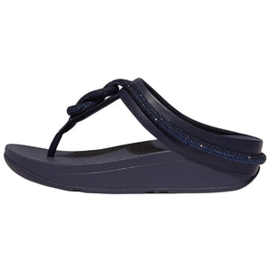 FitFlop - Fino Crystal Cord Leather Womens Midnight Navy