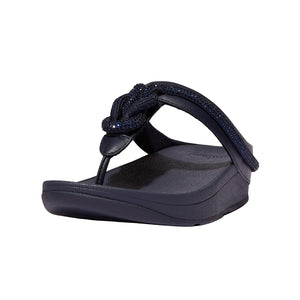 FitFlop - Fino Crystal Cord Leather Womens Midnight Navy