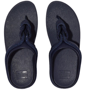 FitFlop - Fino Crystal Cord Leather Womens Midnight Navy