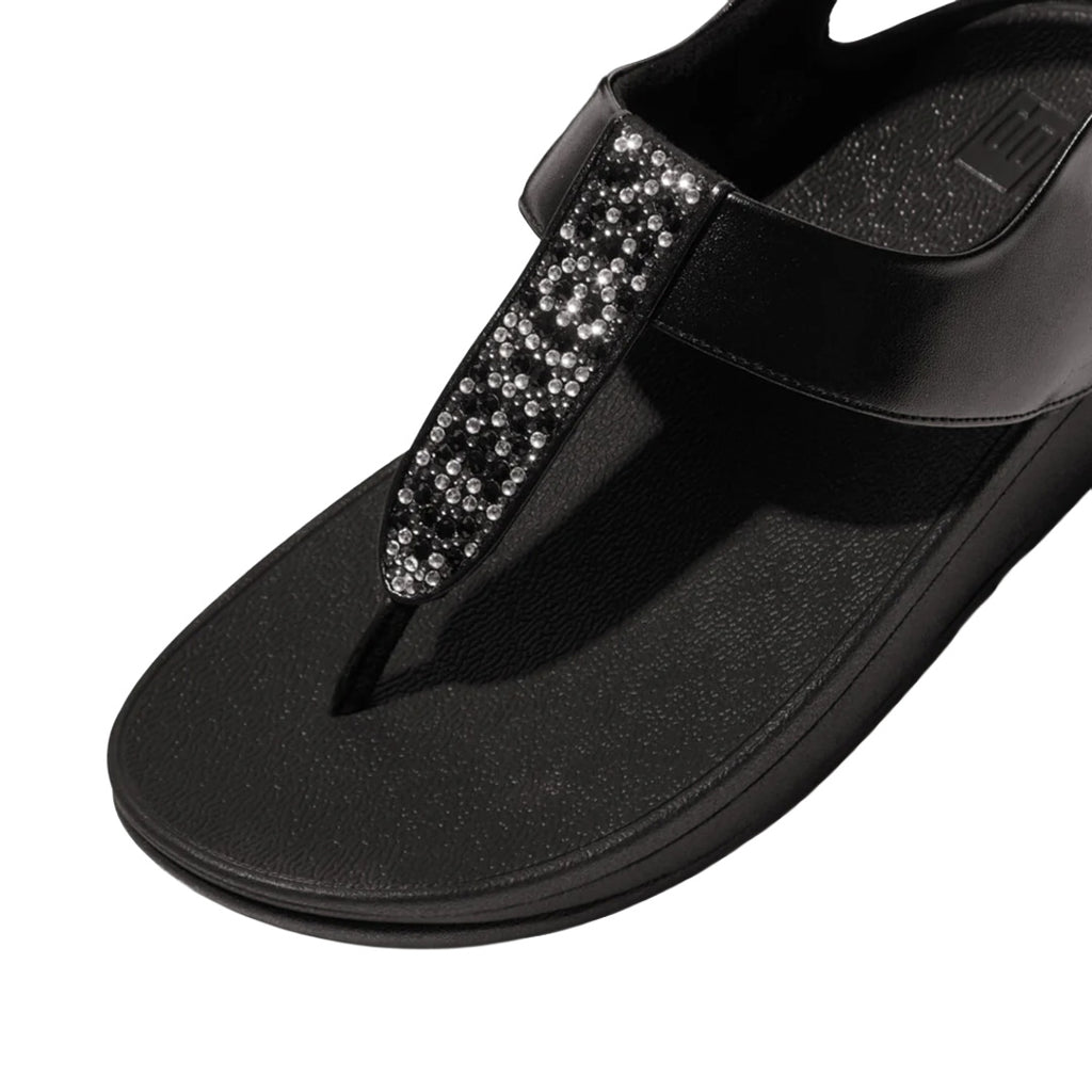 FitFlop - Fino Crystal Mix T-Strap Sandal All Black