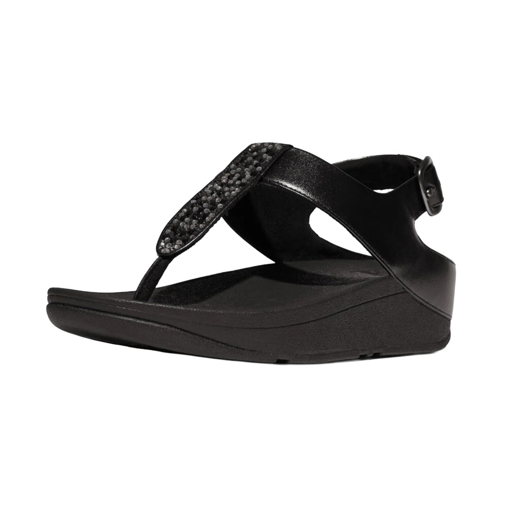 FitFlop - Fino Crystal Mix T-Strap Sandal All Black