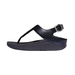 FitFlop - Fino Crystal Mix T-Strap Thong Sandals Womens Midnight Navy