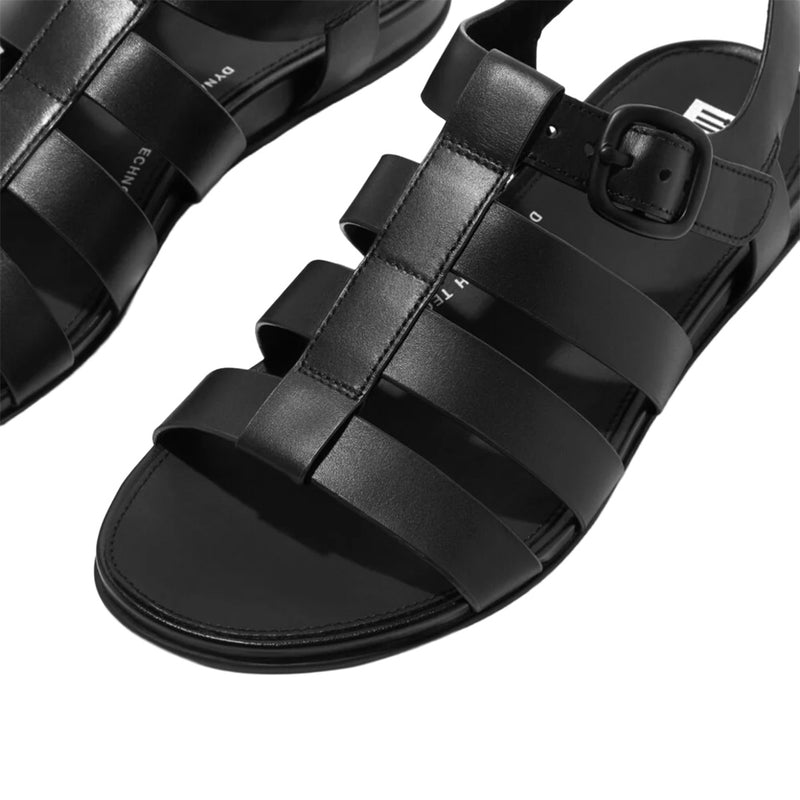 FitFlop - Gracie Leather Fisherman Sandals Black