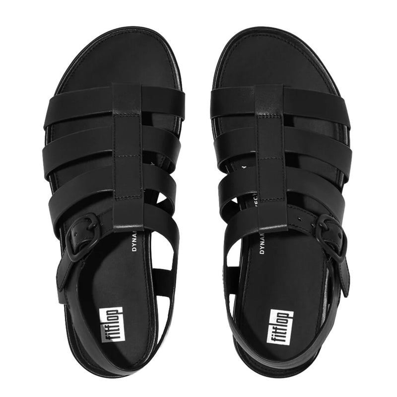 FitFlop - Gracie Leather Fisherman Sandals Black