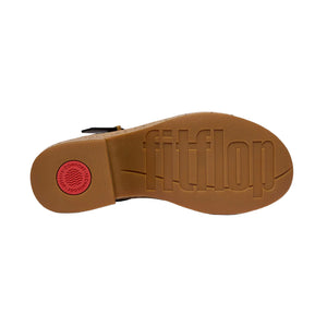 FitFlop - Platfforms Leather & Cork Heeled Ankle-Strap Sandals Womens Black