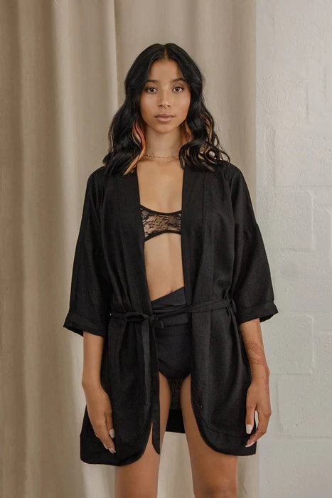 Gabrielle Swimwear - Short Linen Kimono