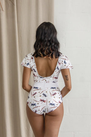 Gabrielle Swimwear - Kogelberg Sleeved Plunge One Piece Swimsuit