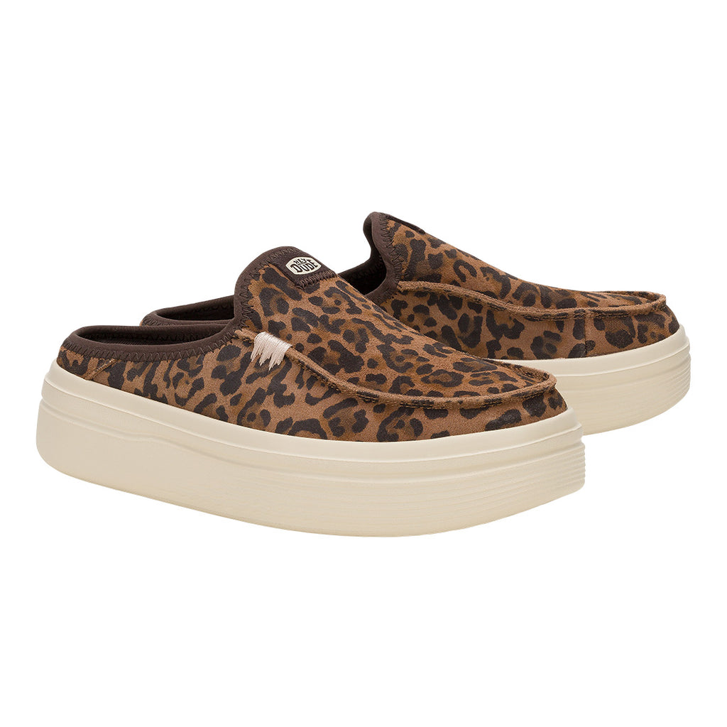 Hey Dude - Austin Lift Classic Slip On Platform Sneaker Womens Brown Leopard