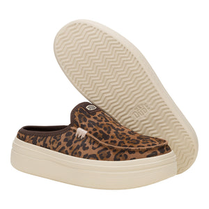 Hey Dude - Austin Lift Classic Slip On Platform Sneaker Womens Brown Leopard