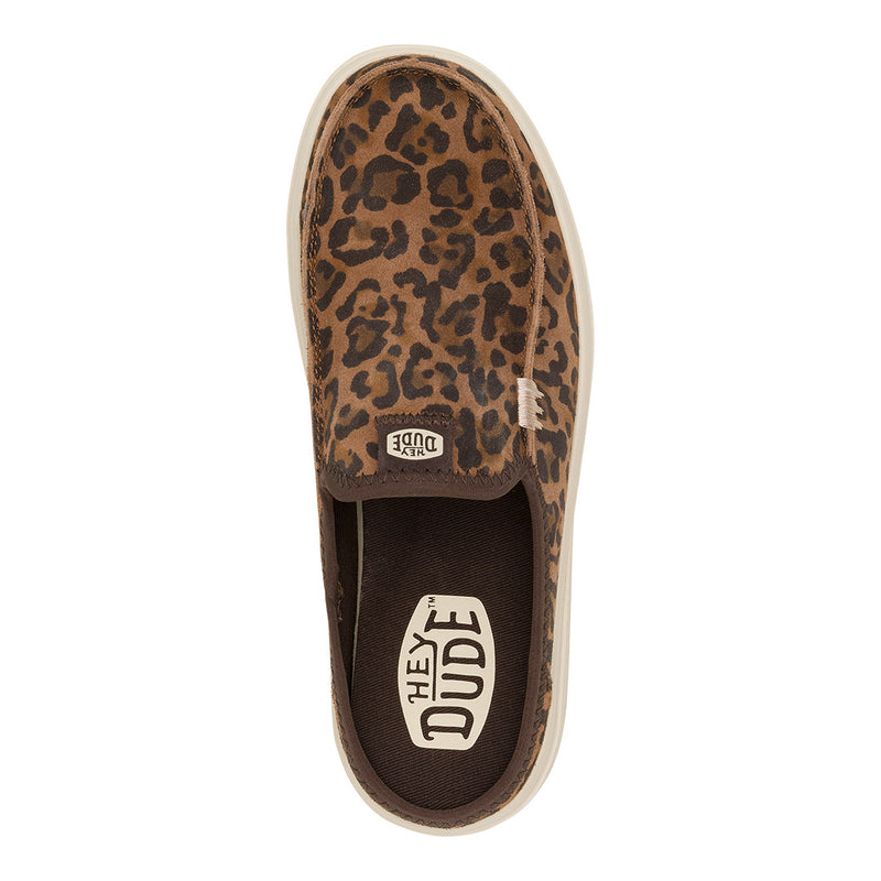 Hey Dude - Austin Lift Classic Slip On Platform Sneaker Womens Brown Leopard