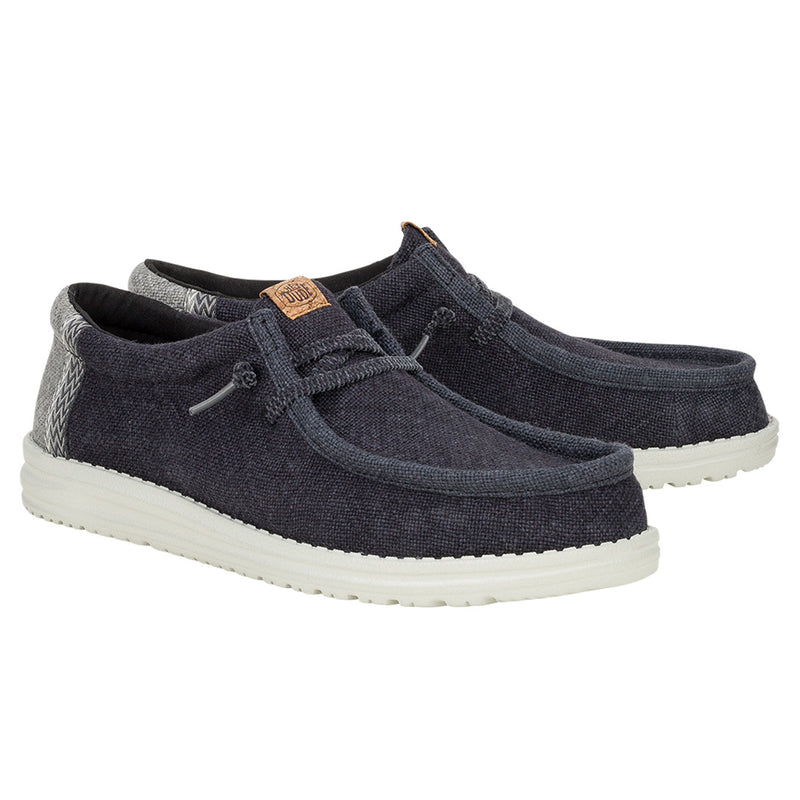 Hey Dude - Wally Jute Mens Shoe Black / Granite Grey