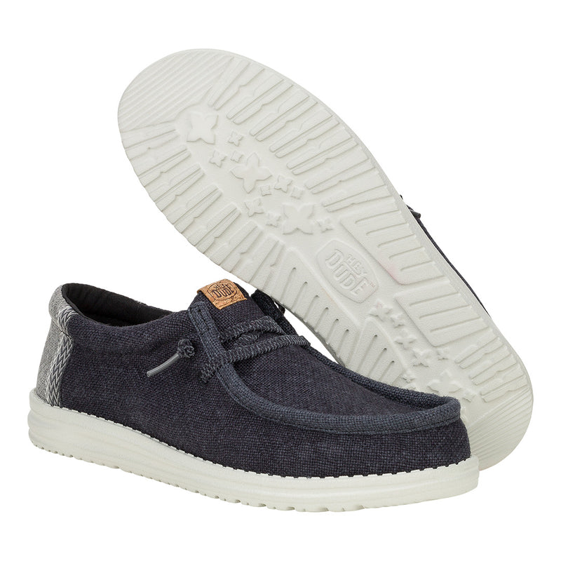 Hey Dude - Wally Jute Mens Shoe Black / Granite Grey