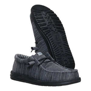 Hey Dude - Wally Stretch Sox Slip On Mens Shoe Granite Grey / Black