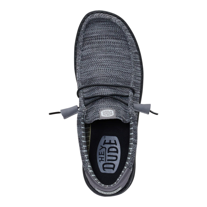 Hey Dude - Wally Stretch Sox Slip On Mens Shoe Granite Grey / Black