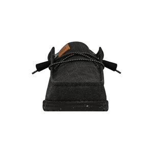 Hey Dude - Wally Washed Canvas Slip On Mens Shoe Black / Black