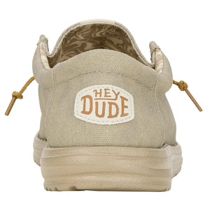 Hey Dude - Wally Waxed Canvas Slip On Shoe Mens Light Grey