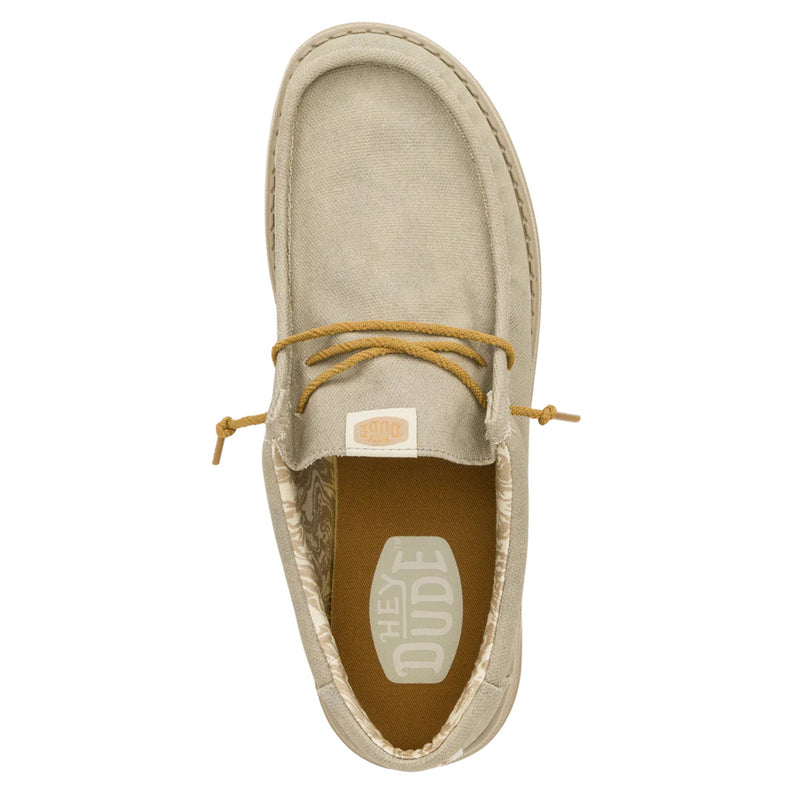 Hey Dude - Wally Waxed Canvas Slip On Shoe Mens Light Grey