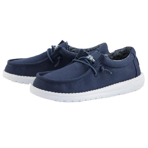 Hey Dude - Wally Canvas Youth Moccasin Navy