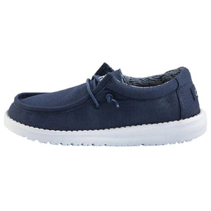 Hey Dude - Wally Canvas Youth Moccasin Navy