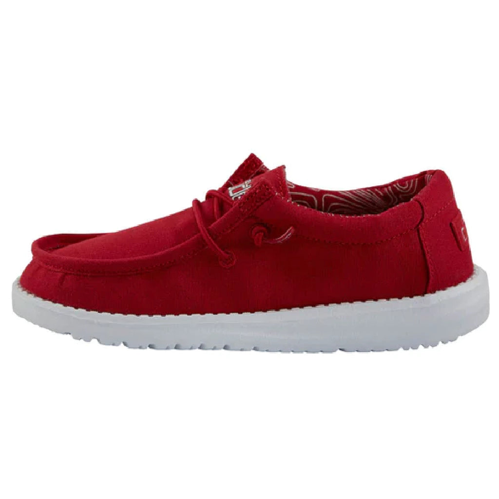 Hey Dude - Wally Canvas Youth Moccasin Red