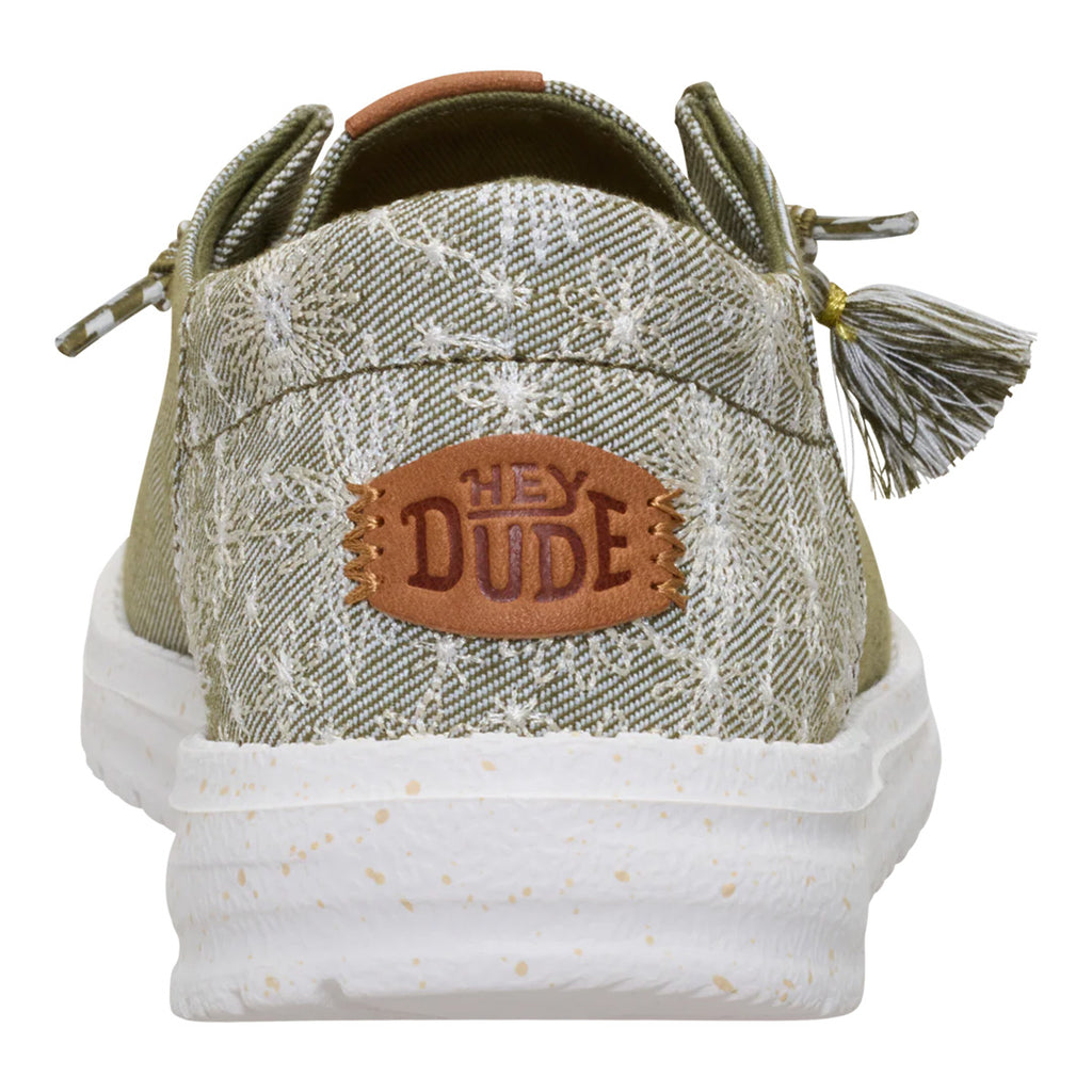 Hey Dude - Wendy Funk Embroidered Floral Slip On Womens Shoe Olive