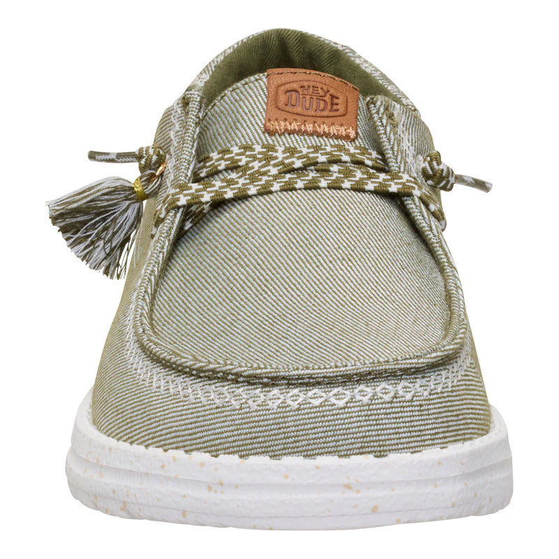Hey Dude - Wendy Funk Embroidered Floral Slip On Womens Shoe Olive