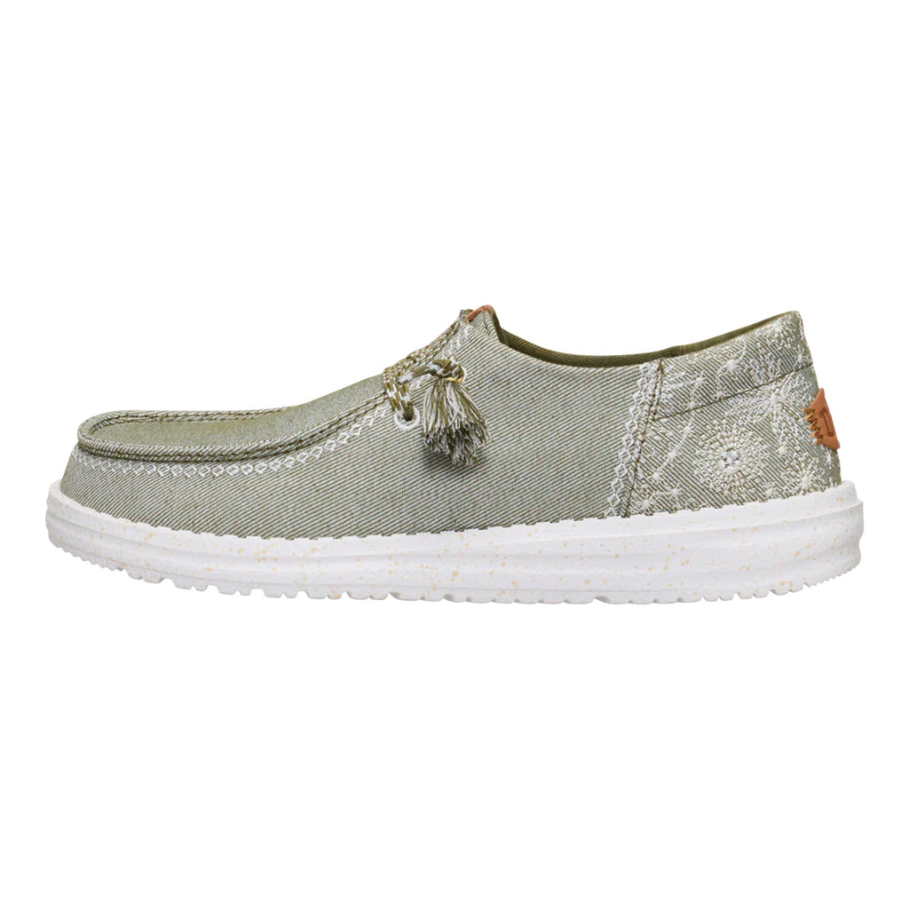 Hey Dude - Wendy Funk Embroidered Floral Slip On Shoe Olive