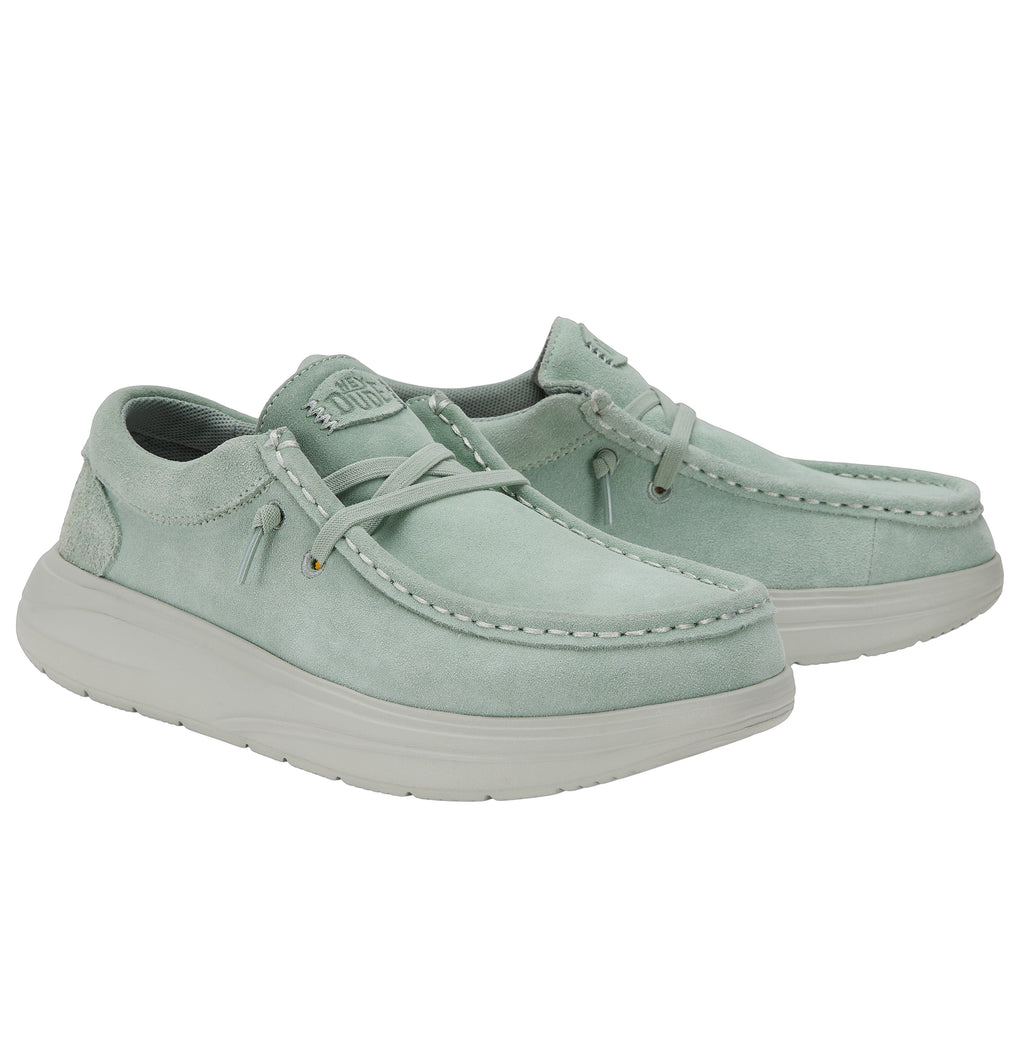 Hey Dude - Wendy X Suede Slip On Shoe Seafoam