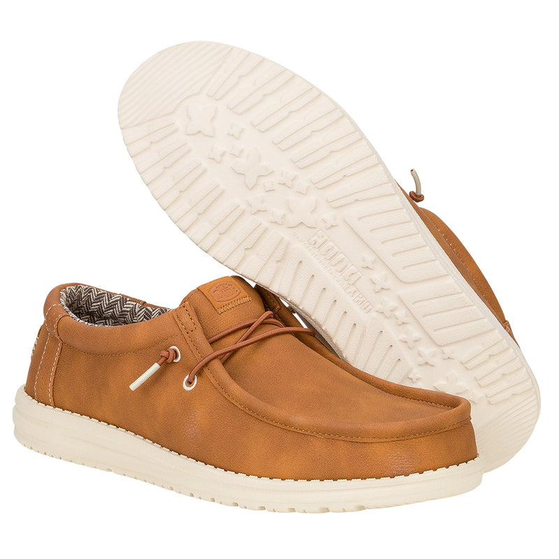 Hey Dude - Wally Classic Faux Leather Mens Shoe Tan