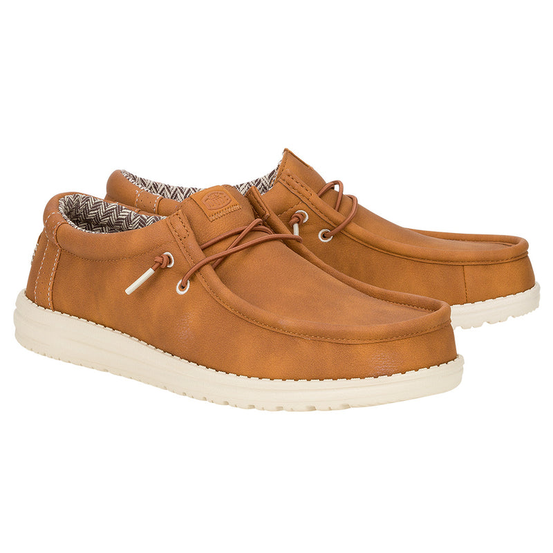 Hey Dude - Wally Classic Faux Leather Mens Shoe Tan