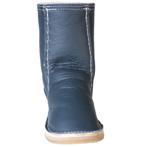 Instep Leather - Full Leather Sheepskin Zipper Boot Ocean Blue