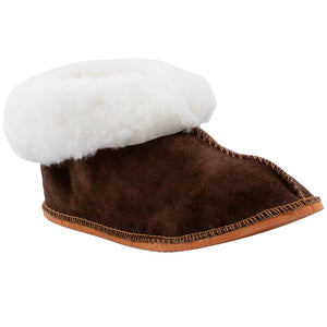 Instep Leather - Sheepskin Suede Slipper Cognac