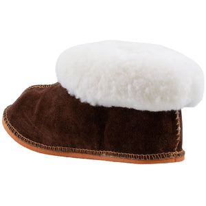 Instep Leather - Sheepskin Suede Slipper Cognac
