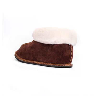 Instep Leather - Sheepskin Suede Slipper Cognac