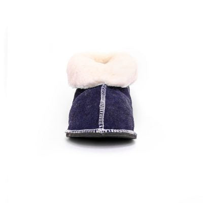 Instep Leather - Sheepskin Suede Slipper Navy