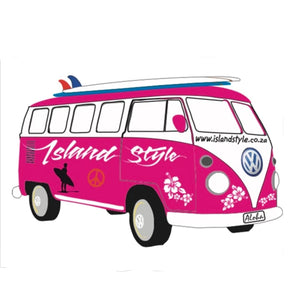 Island Style - VW Fleetline Kombi Sticker Pink