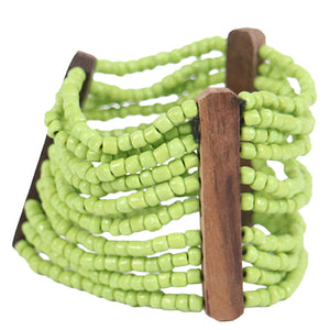 J Importers - Bracelet Multibead Green