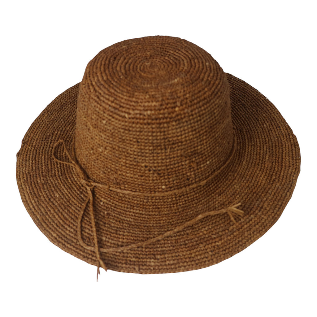 J Importers - Crochet Raffia Hat Womens Cinnamon