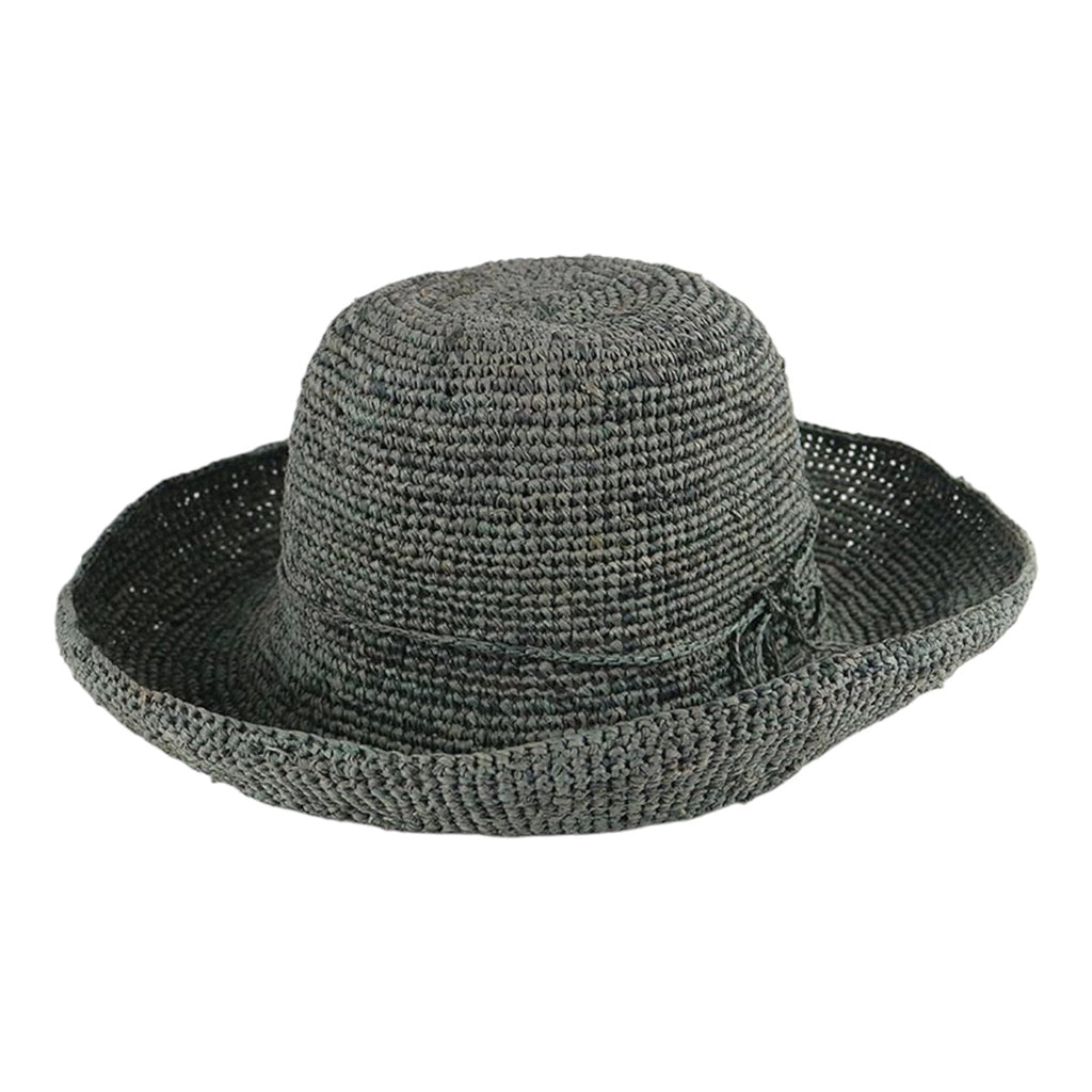 J Importers - Crochet Raffia Hat Womens Grey