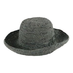 J Importers - Crochet Raffia Hat Womens Grey