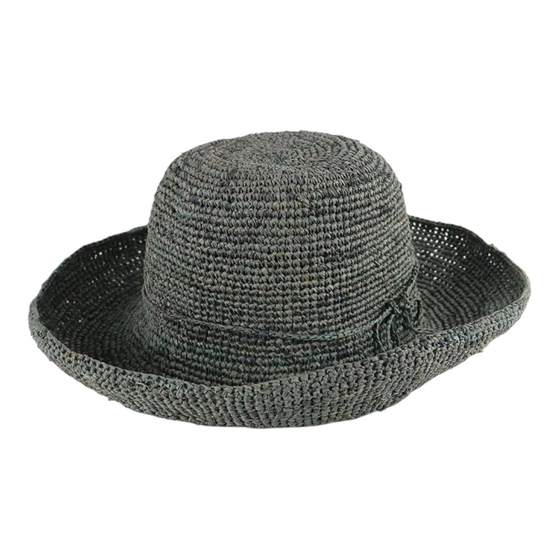 J Importers - Crochet Raffia Hat Womens Grey