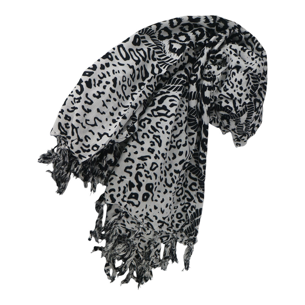 J Importers - Printed Sarong Cheetah Black & White