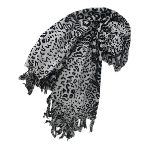 J Importers - Printed Sarong Cheetah Black & White