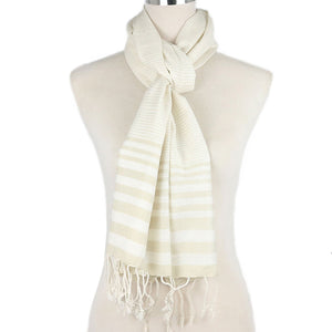 J Importers - Striped Scarf Womens Sand