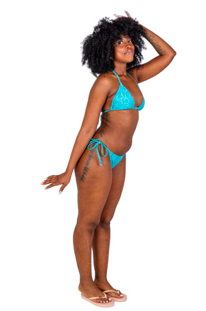 Lizzy - Levine Triangle Bikini Top Aqua Swirl
