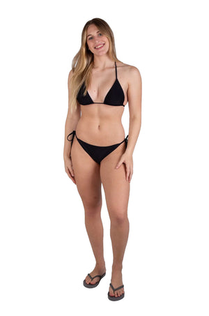 Lizzy -  Levine Triangle Bikini Top Black
