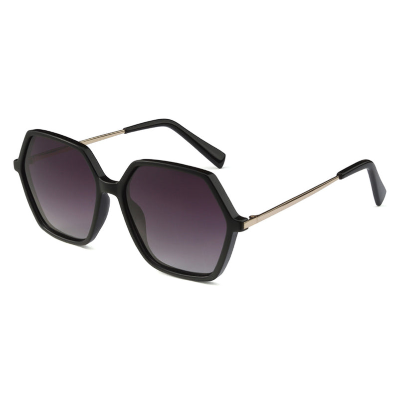 Lundun - Unisex Polarised Hexagonal Sunglasses L8762