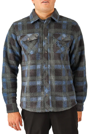 O'Neill - Glacier Plaid High Pile Superfleece Jacket Dark Slate