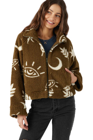 O'Neill - Rori High Pile Fleece Cropped Jacket Womens Miltary Olive